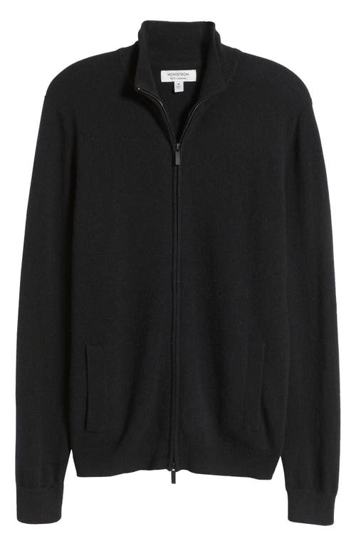 NORDSTROM NORDSTROM ZIP CASHMERE CARDIGAN 