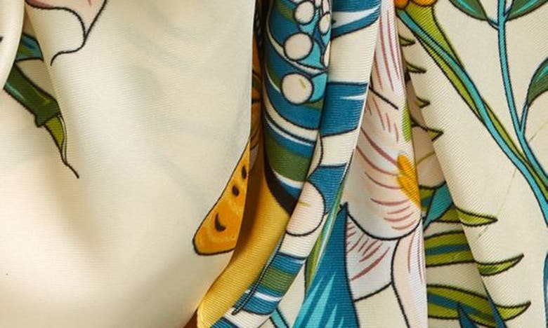 Tasha Butterfly Floral Scarf In Ivory Multi