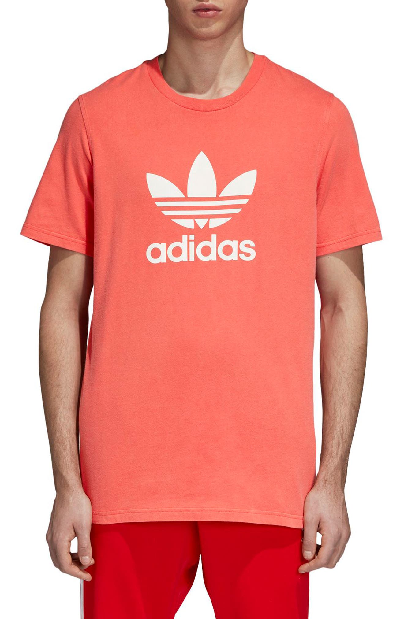 UPC 191521464089 product image for Men's Adidas Originals Trefoil Graphic T-Shirt, Size Small - Red | upcitemdb.com