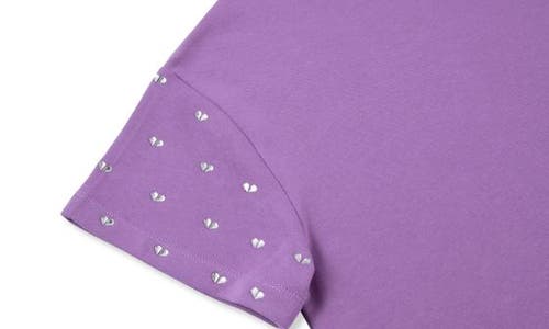 Shop Truce Kids' Rhinestone Embellished Boxy T-shirt In Purple