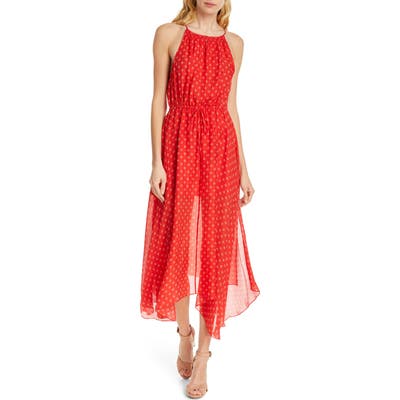 Joie Matalina Crinkled Silk Halter Dress, Red