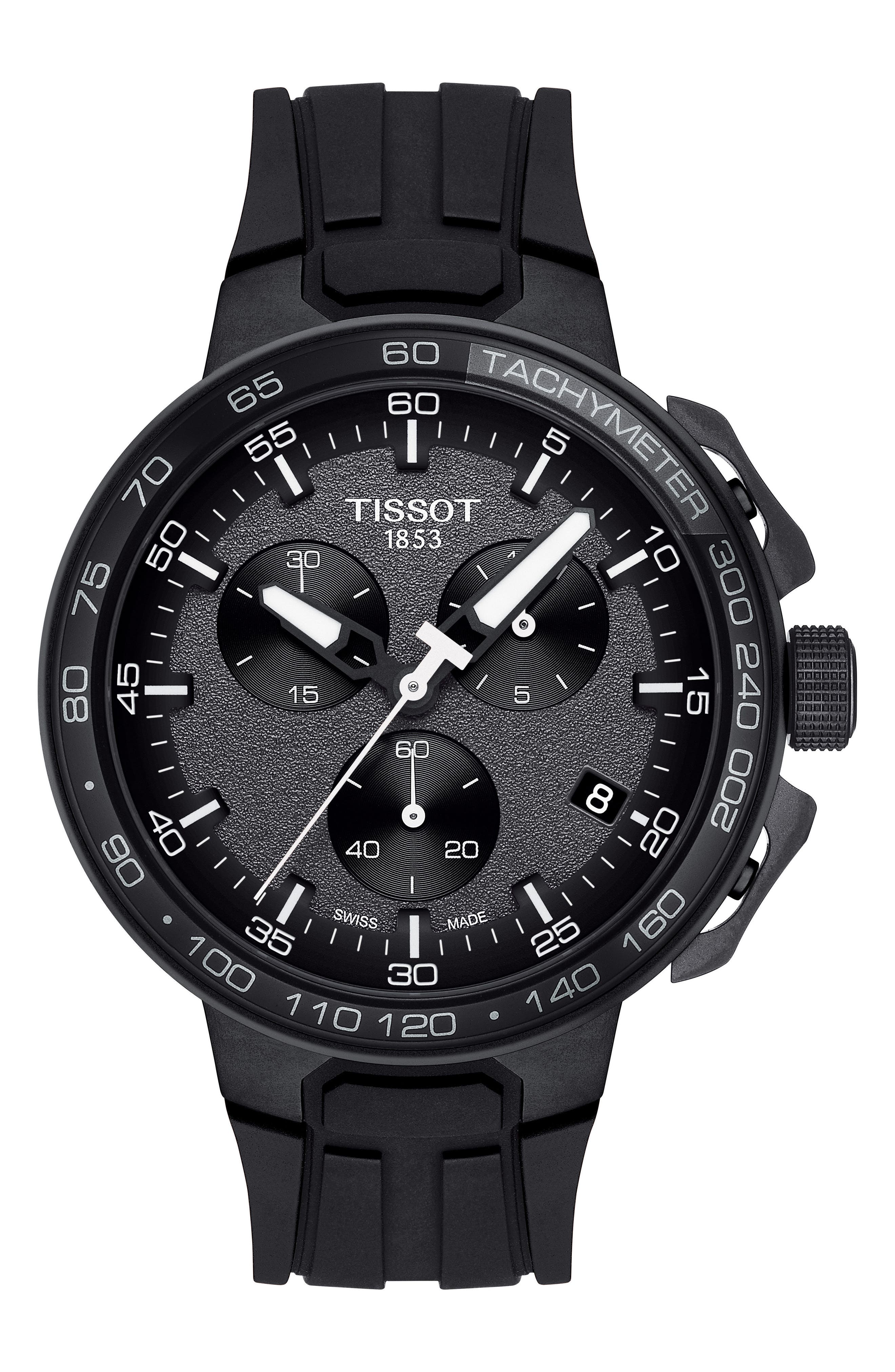 Tissot 44mm Special Synthetic Strap Watch In Black/anthracite/silver