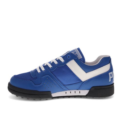 Pony Mens Astro Classic Genuine Leather Premium Lace Up Athletic Sneaker Shoe In Blue/white