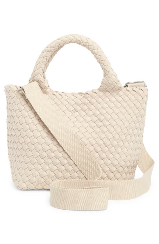 Bcbg Small Neoprene Woven Tote Bag In Soft Alabaster