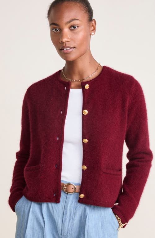 Shop Vineyard Vines Merino Wool & Fox Hair Cardigan In Crimson