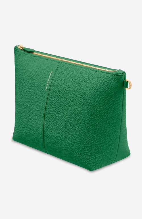 Maison De Sabre Maison De Sabré Medium Leather Flaire Pouch In Emerald Green
