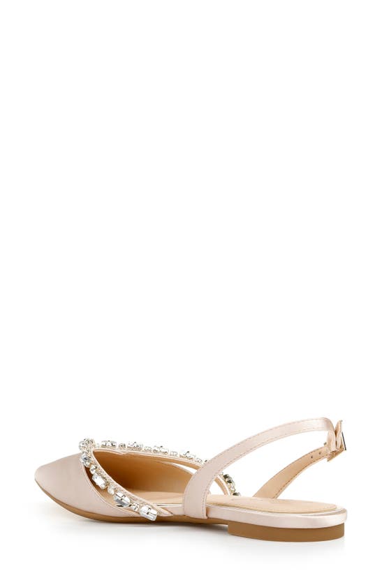 Shop Jewel Badgley Mischka Camden Pointed Toe Slingback Flat In Champagne