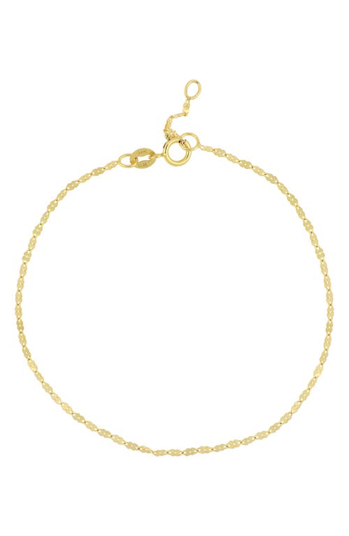 Bony Levy 14K Gold Mini Anchor Chain Bracelet in 14K Yellow Gold at Nordstrom, Size 7