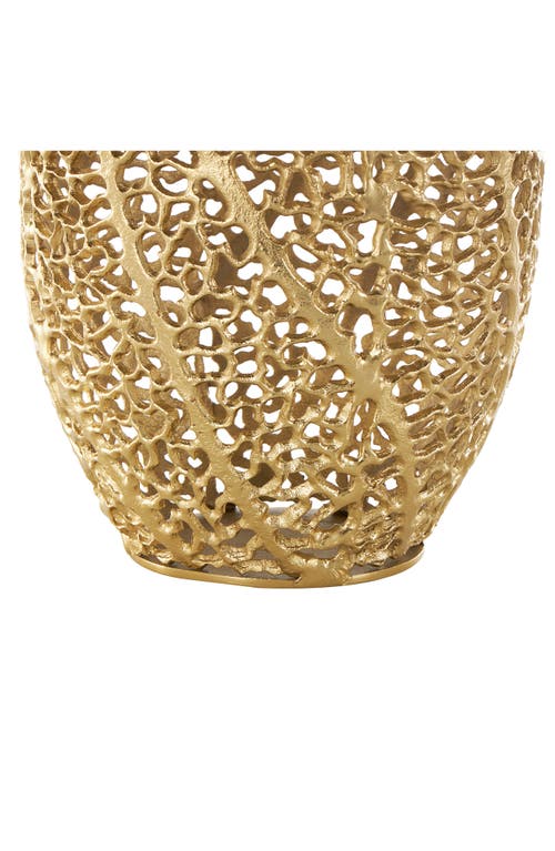 Vivian Lune Home Golden Metal Vase In Gold