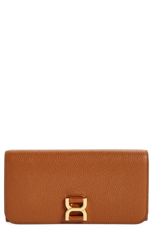 Chloé Marcie Leather Long Wallet In Brown