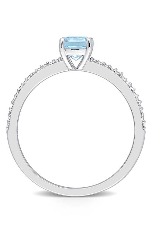 Delmar Cushion-cut Sky Blue Topaz & Diamond Ring In Blue