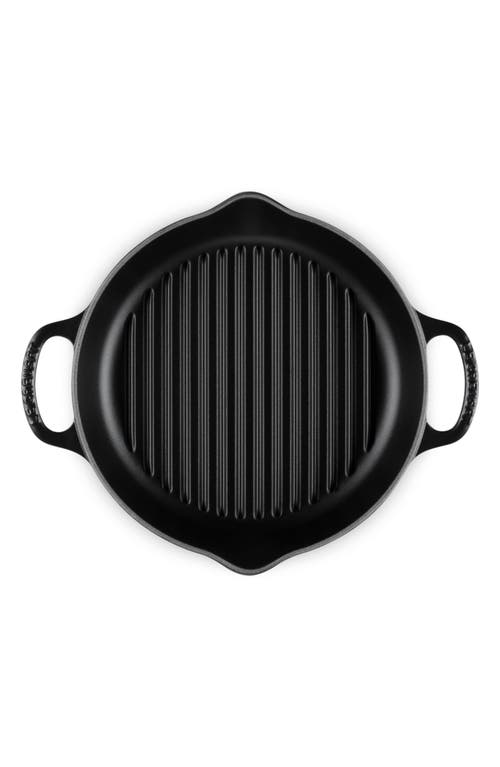 Le Creuset Signature Deep Round Enamel Cast Iron Grill Pan In Licorice