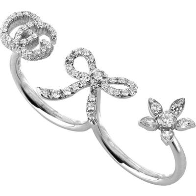 Gucci Flora Diamond Two-Finger Ring
