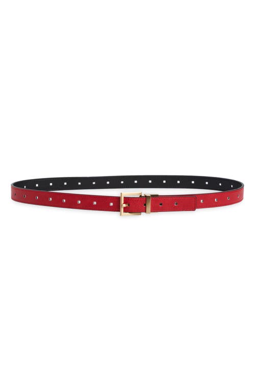 Vince Camuto Reversible Faux Leather Belt In Black/red