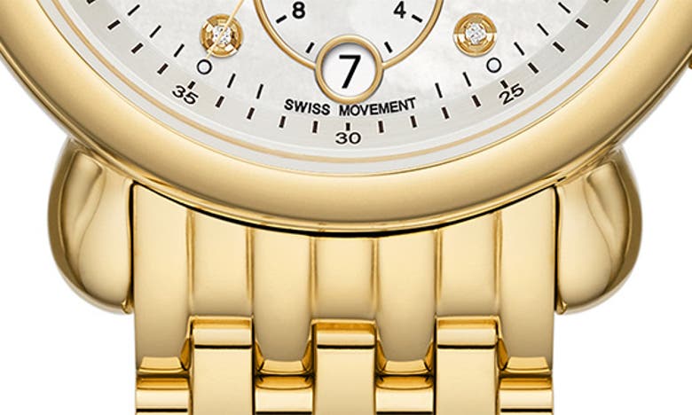 Shop Michele Csx Diamond Bracelet Watch, 36mm In Gold