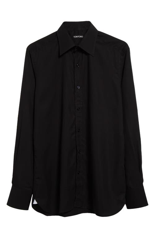 Shop Tom Ford Fluid Parachute Slim Fit Button-up Shirt In Lb999 Black