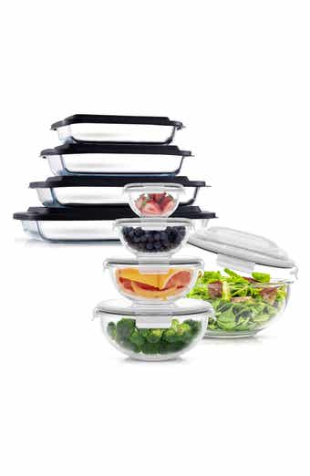 JoyJolt Glass Oven Bakeware Containers w/ Silicone Lids Set 