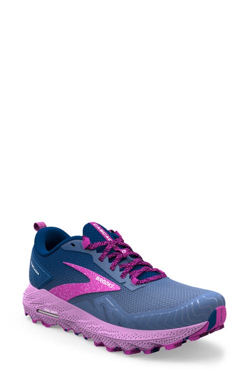 Cascadia 17 Trail Running Shoe in Navy/Purple/Violet