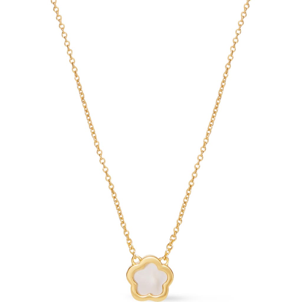 Ana Luisa Mother Of Pearl Inlay Flower Pendant In Gold