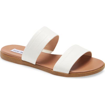 Steve Madden Dual Woven Slide Sandal- White