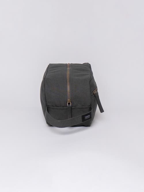 Terra Thread Organic Cotton Toiletry Bag In Charcoal Grey