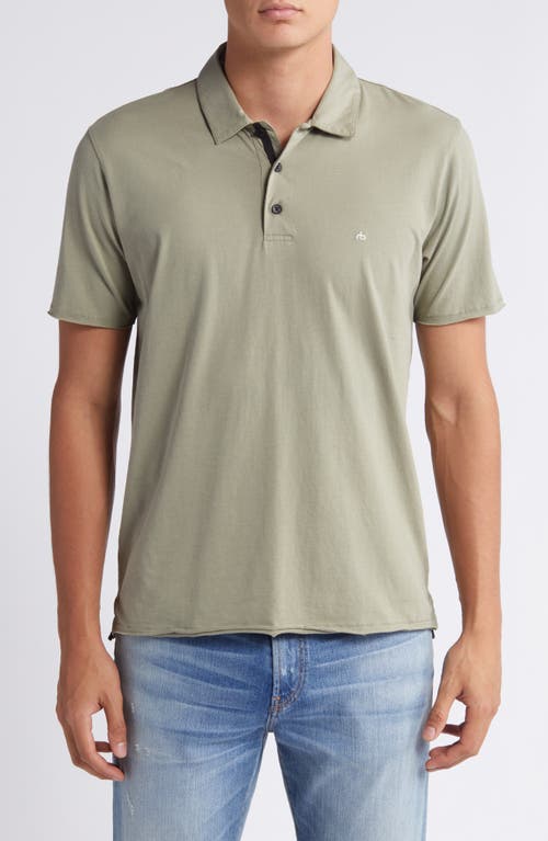 Shop Rag & Bone Principal Jersey Organic Cotton Polo In Vetiver