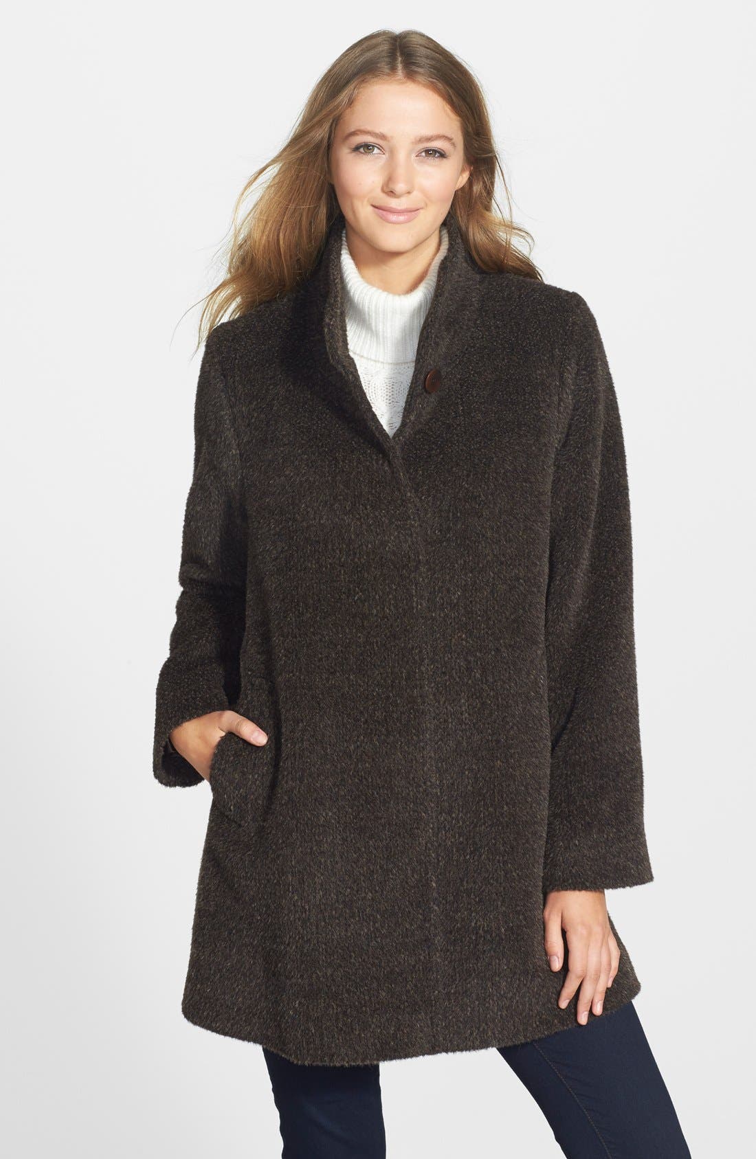 Fleurette Stand Collar Wool & Alpaca Blend Coat (Petite) Nordstrom