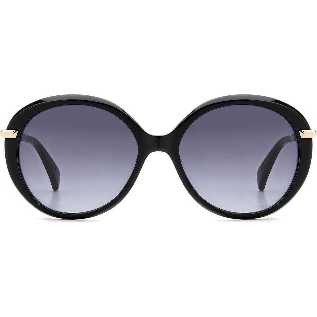 Rag & Bone 56mm Gradient Round Sunglasses In Blue