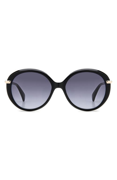 Rag & Bone 56mm Gradient Round Sunglasses In Black/grey Shaded