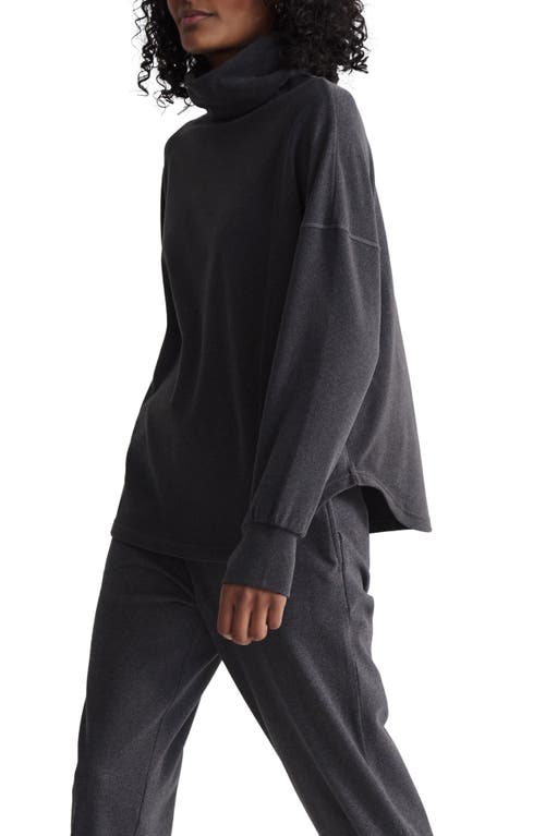 Varley Rainer Roll Neck Midlayer Sweatshirt In Black Marl In Black Marl