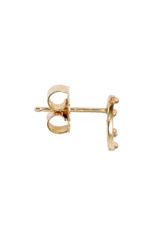 Anzie Moon Crescent Mismatched Stud Earrings In Yellow Gold