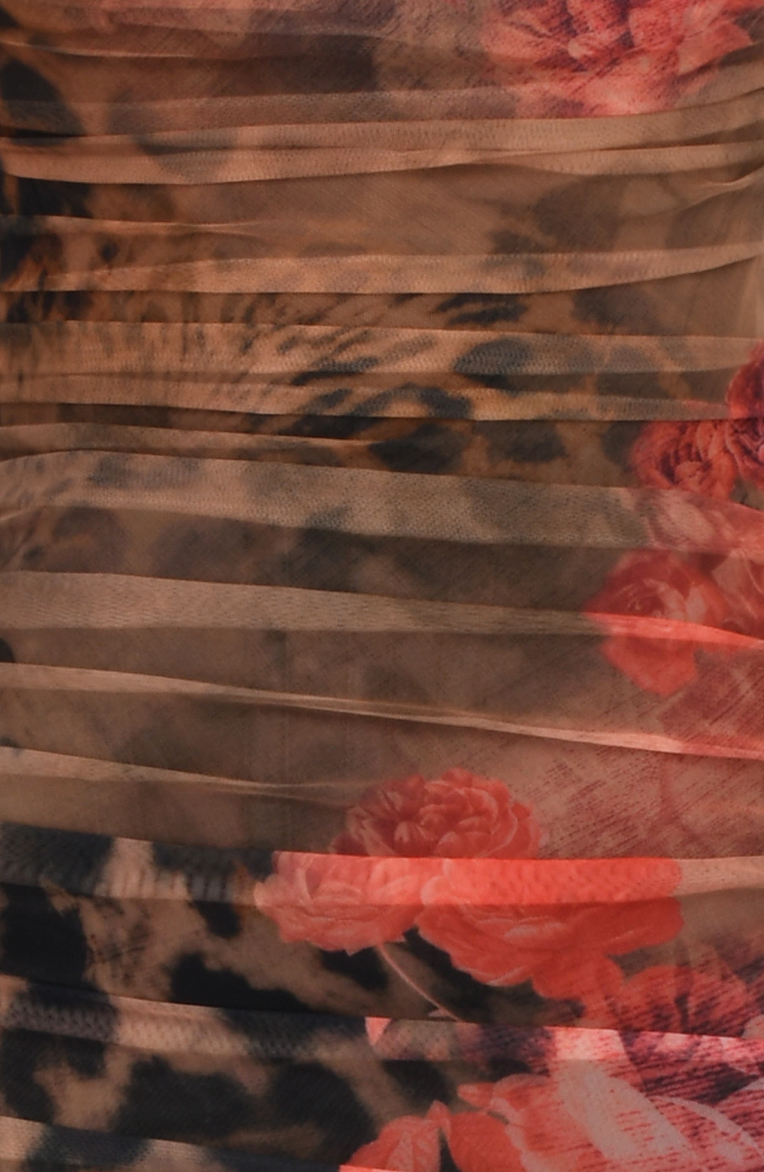 HOUSE OF CB Nalini Floral Mesh Corset Cocktail Dress Nordstrom