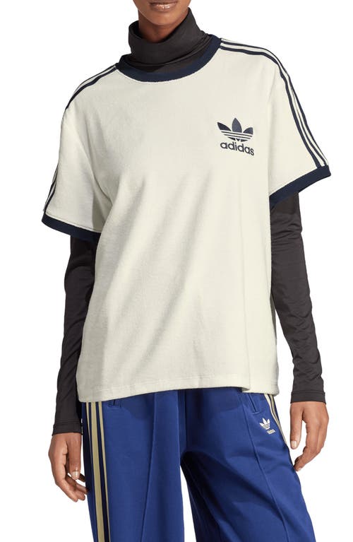 adidas Originals 3-Stripes French Terry T-Shirt in Off White at Nordstrom, Size Medium