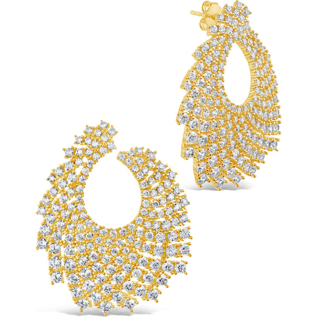 Sterling Forever Viola Cz Statement Stud Earrings In Gold