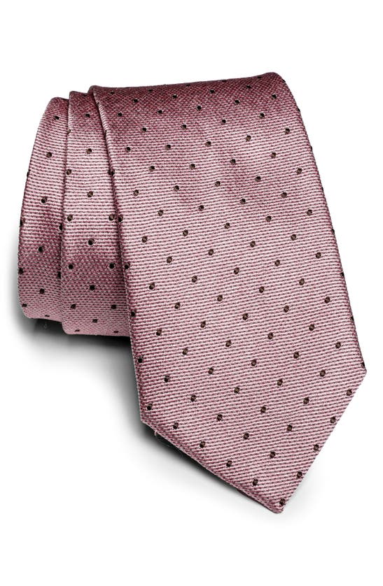Shop Jack Victor Metcalfe Neat Dot Silk Tie In Pink