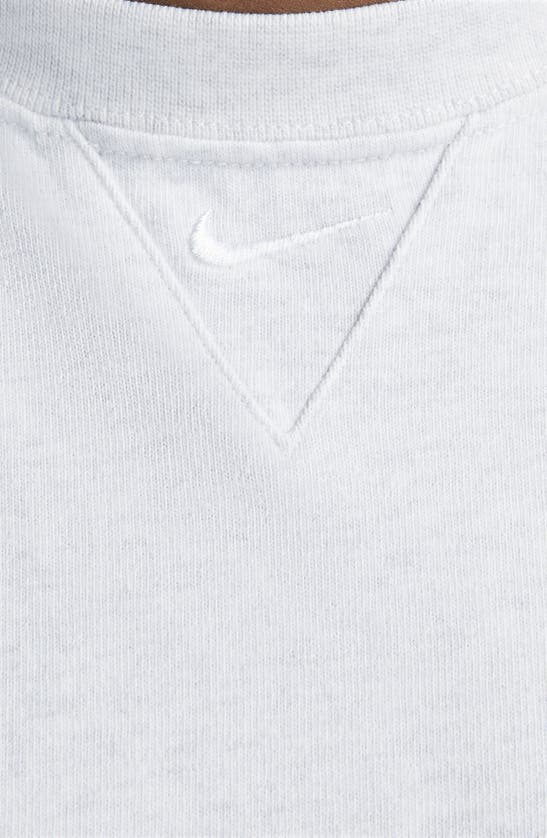 Shop Nike Solo Swoosh Oversize T-shirt In Birch Heather/ White