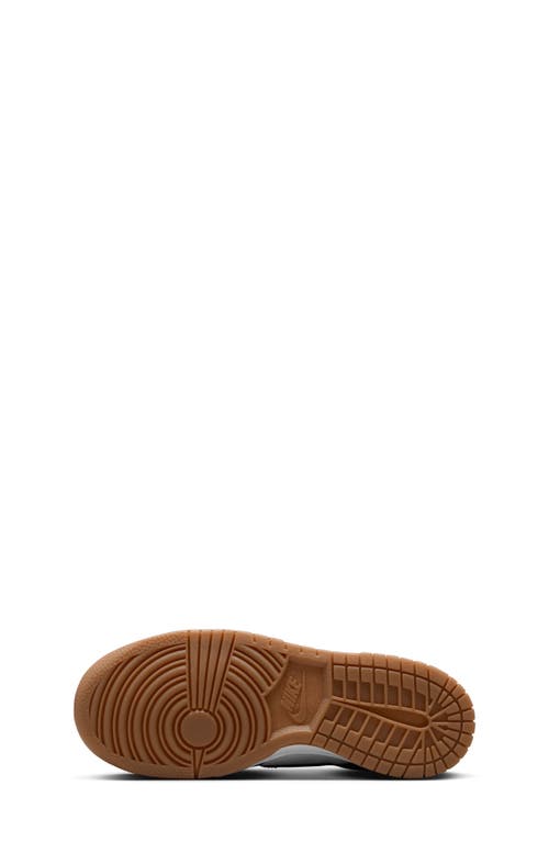 Nike Kids' Dunk Low Basketball Sneaker In White/burgundy/light Brown
