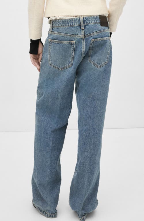 Shop Mango Odette Wide Leg Jeans In Medium Blue