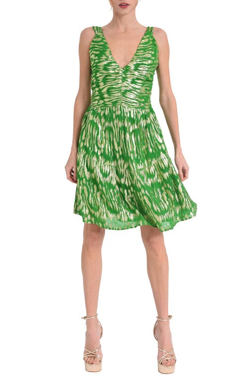 Mai Fit & Flare Dress in Green