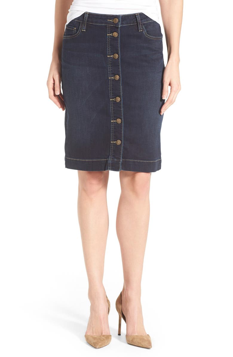 KUT from the Kloth 'Rosie' Button Front Denim Skirt | Nordstrom