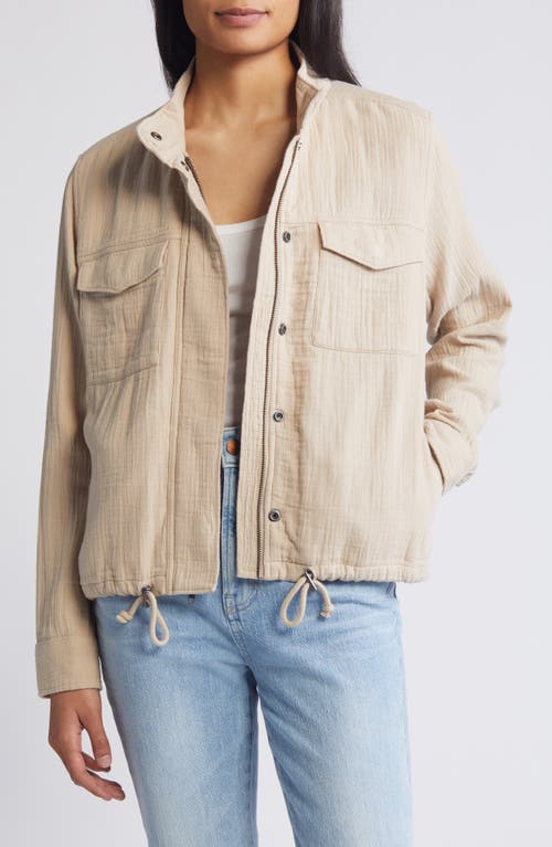 Caslonr Caslon(r) Cotton Gauze Utility Jacket In Tan Oxford