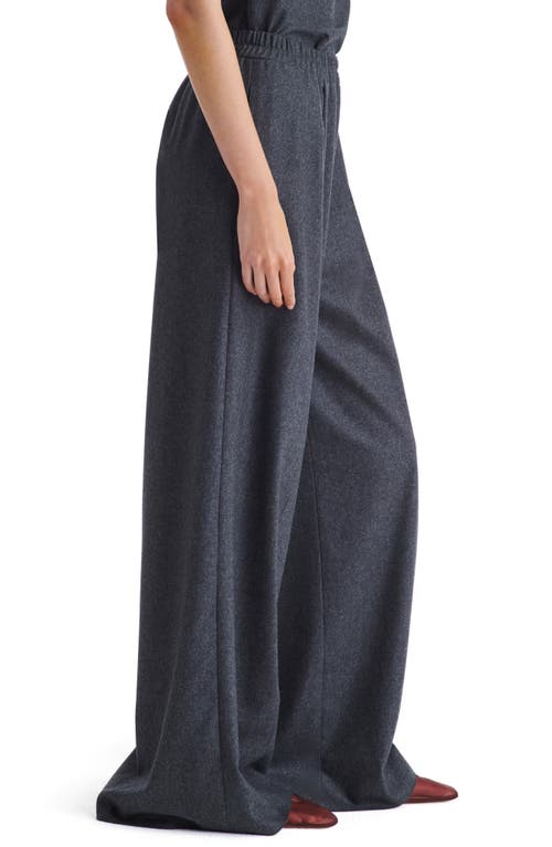 Shop Twp Eva Stretch Wool Wide Leg Pants In Charcoal