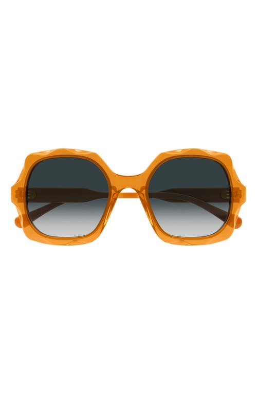 Chloé 53mm Square Sunglasses in Orange at Nordstrom