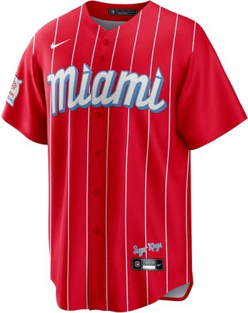 Men's Nike Jazz Chisholm Jr. Red Miami Marlins City Connect Replica Player  Jersey