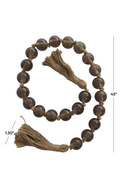Willow Row Bohemian Glass Beaded Tassel Garland In Dark Brown