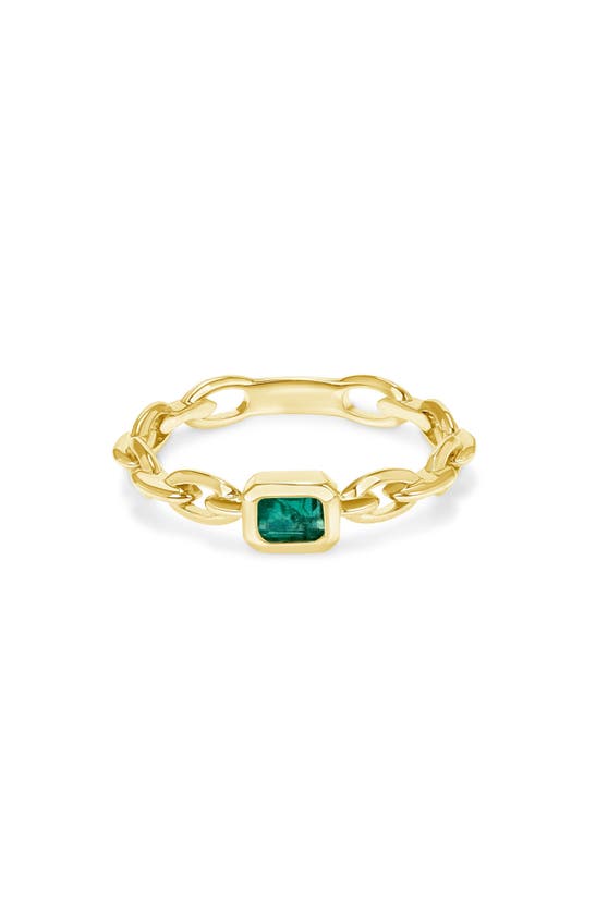 Shop Ron Hami 14k Yellow Gold Baguette Cut Emerald Link Ring