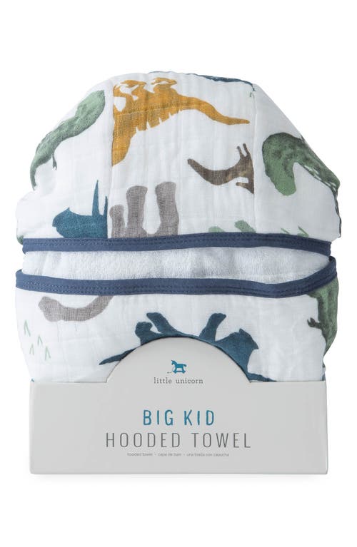Little Unicorn Cotton Muslin & Terry Hooded Towel In Dino Friends