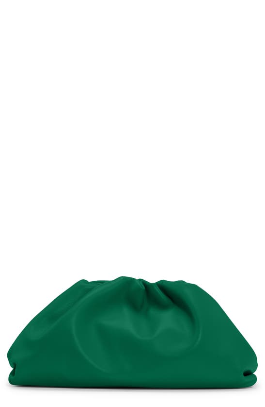 Bottega Veneta The Chain Pouch Leather Clutch In Racing Green/ Gold