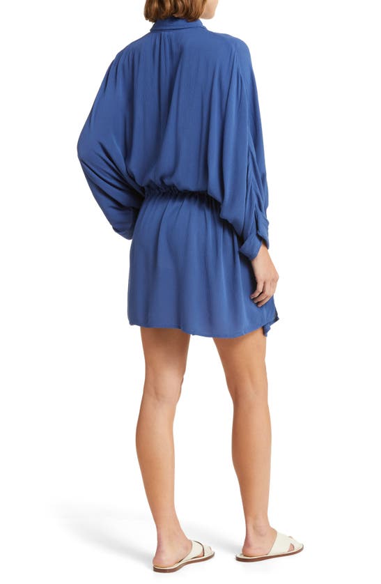 Elan Long Sleeve Cover-up Tunic In Royal
