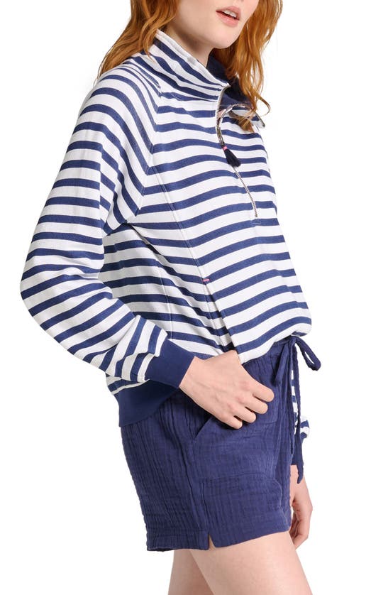 Shop Hatley Maritime Half Zip Pullover In Patriot Blue